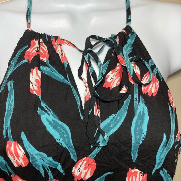 Flying Tomato Sleeveless Side And Back Cutout Halter Mini Dress Floral Print M - Picture 14 of 16